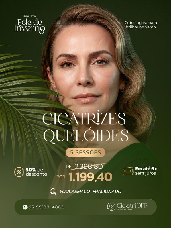 CicatriOFF — peça 3 de 17: social media para clínica de estética criada pelo H3D Studio