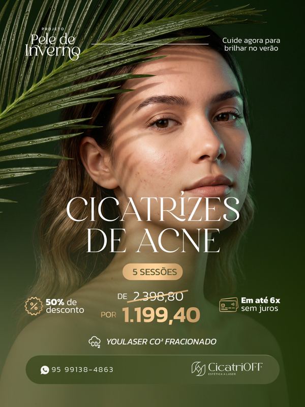 CicatriOFF — peça 7 de 17: social media para clínica de estética criada pelo H3D Studio