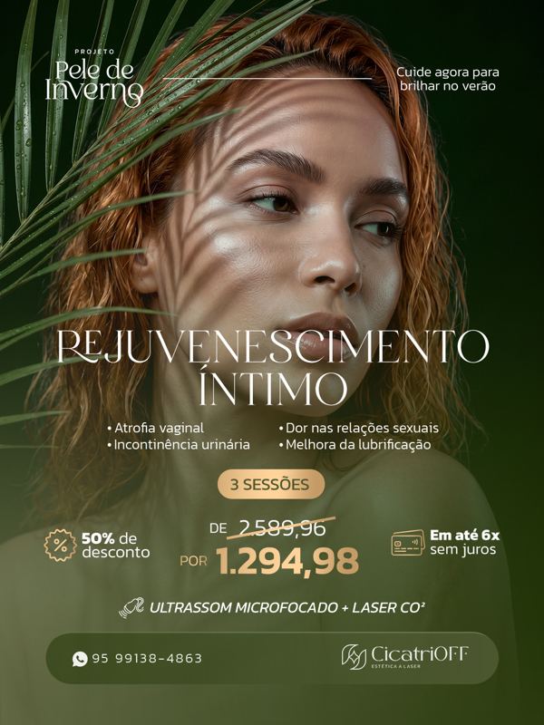 CicatriOFF — peça 9 de 17: social media para clínica de estética criada pelo H3D Studio